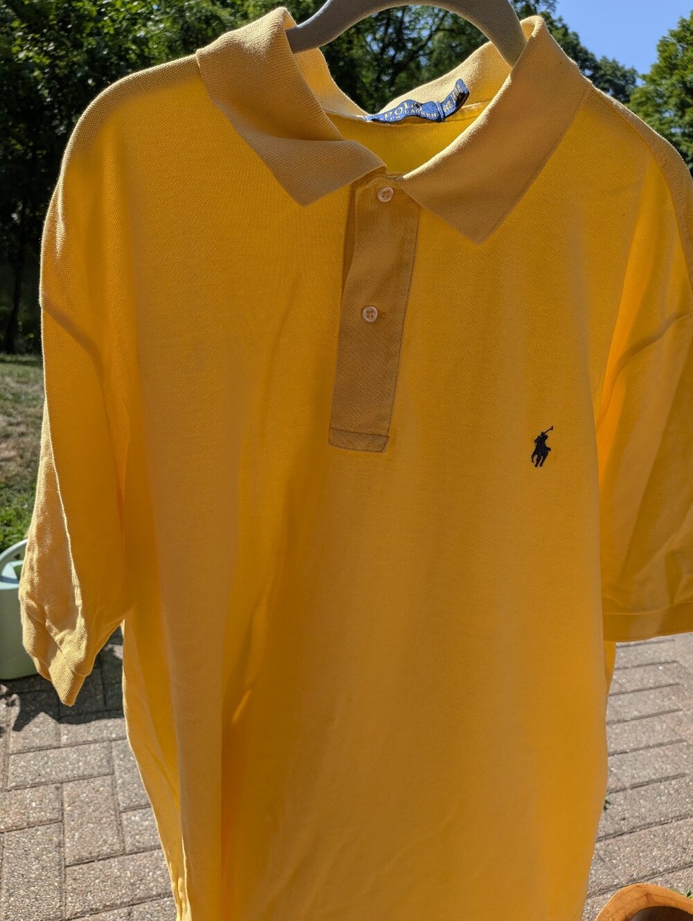 Polo Ralph Lauren XXL Tall Soft Yellow Polo Blue Pony Big Tall Cotton